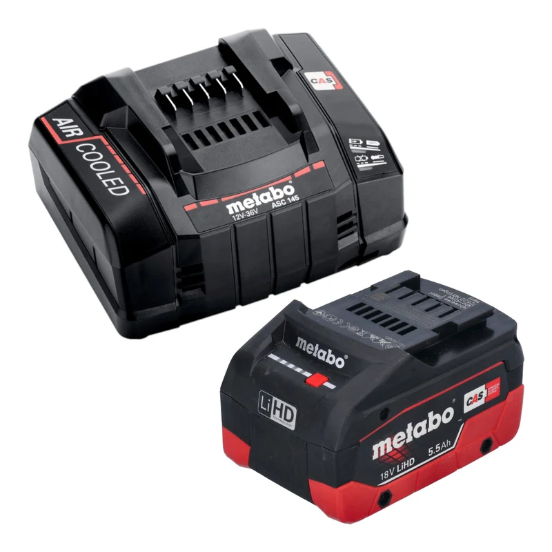 Metabo W 18 7-125 Akku Winkelschleifer 18 V 125 mm + 1x LiHD Akku 5,5 Ah + Ladegerät