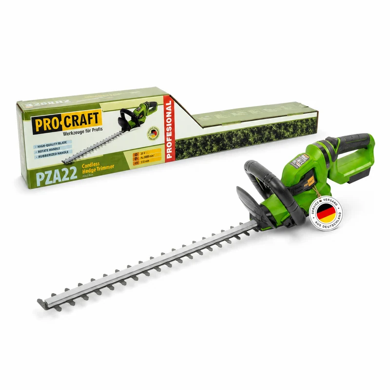 Procraft PZA22 Akku Heckenschere 20 V 510 mm Solo - ohne Akku, ohne Ladegerät