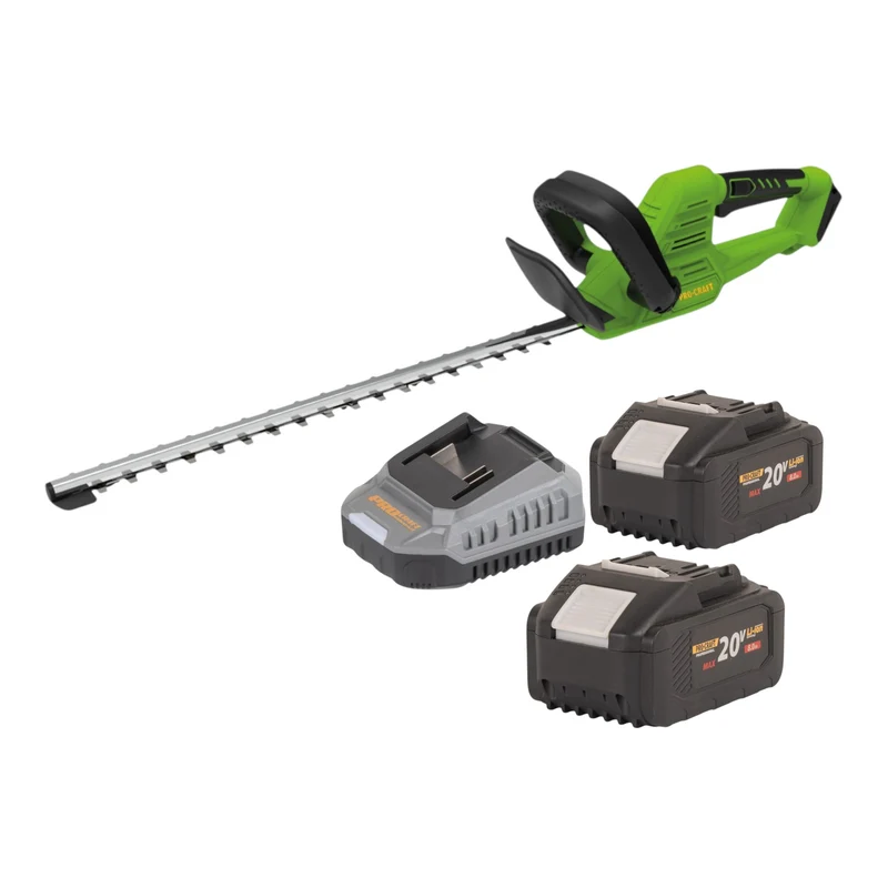 Procraft PZA26bb Akku Heckenschere 20 V 550 mm Brushless + 2x Akku 8,0 Ah + Ladegerät