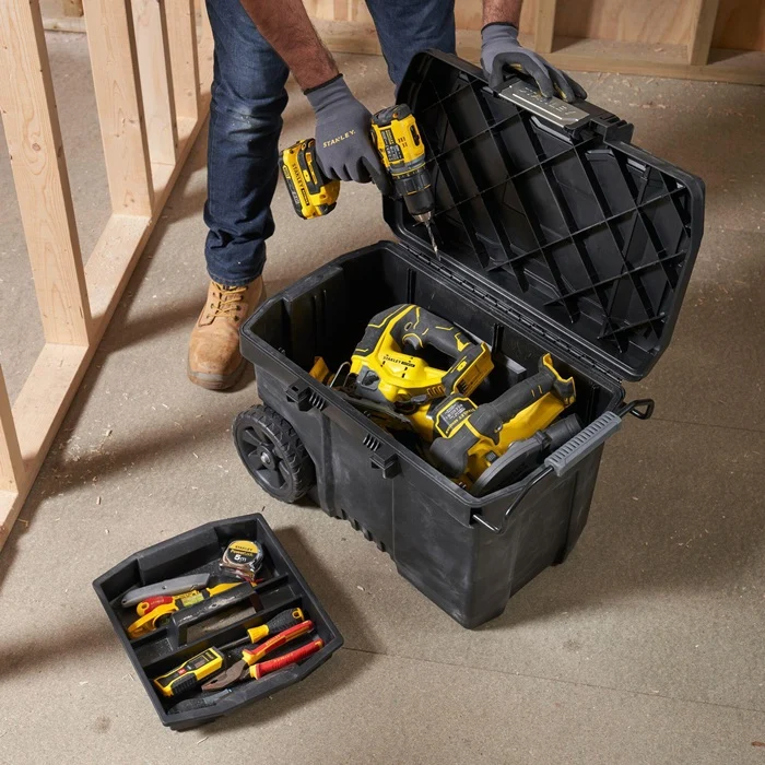 Stanley Montagebox ( 8002733296 ) fahrbar B610xT420xH400 mm ausziehbarer Teleskopgriff