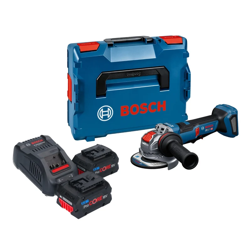 Bosch GWX 18V-11 PS Akku Winkelschleifer 18 V 125 mm + 2x ProCORE Akku 5,5 Ah + Ladegerät + L-Boxx