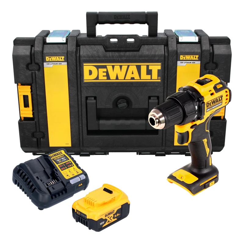 DeWalt DCD 708 P1 Akku Bohrschrauber 18 V 65 Nm Brushless + 1x Akku 5,0 Ah + Ladegerät + Tough Box