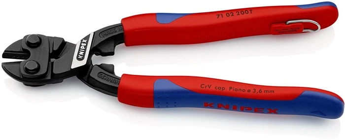 Knipex Kompaktbolzenschneider CoBolt ( 4000795400 ) Länge 200 mm Mehrkomponenten-Hüllen weich 6 mm mittel 5,2 mm hart 4 mm