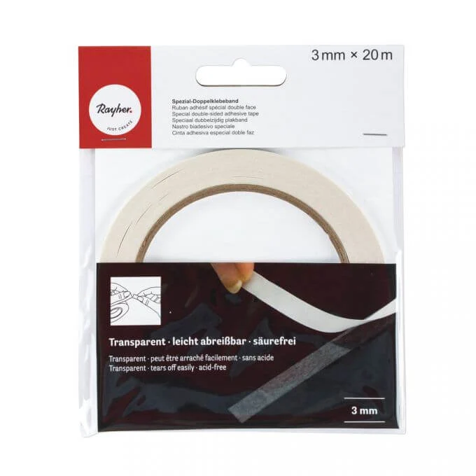 Spezial-Doppelklebeband Transparent - 20 m Rolle