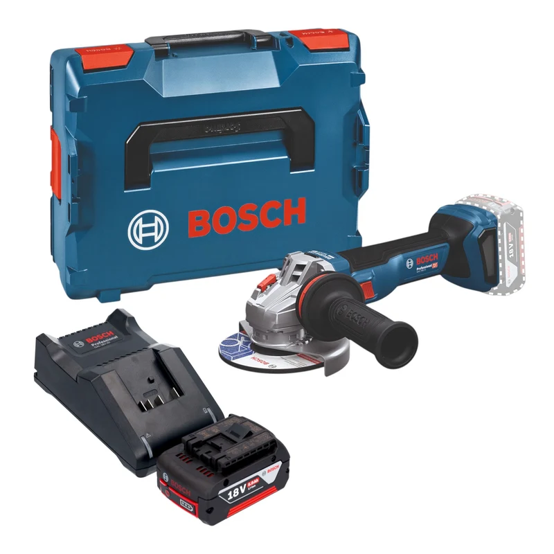 Bosch GWS 18V-11 Professional Akku Winkelschleifer 18 V 125 mm Brushless + 1x Akku 5,0 Ah + Ladegerät + L-Boxx