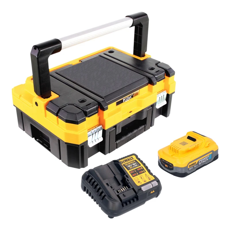 DeWalt DCB 1104 H1T Akku Starter Set 18 V mit 1x Powerstack Akku 5,0 Ah + DCB 1104 Ladegerät + TSTAK