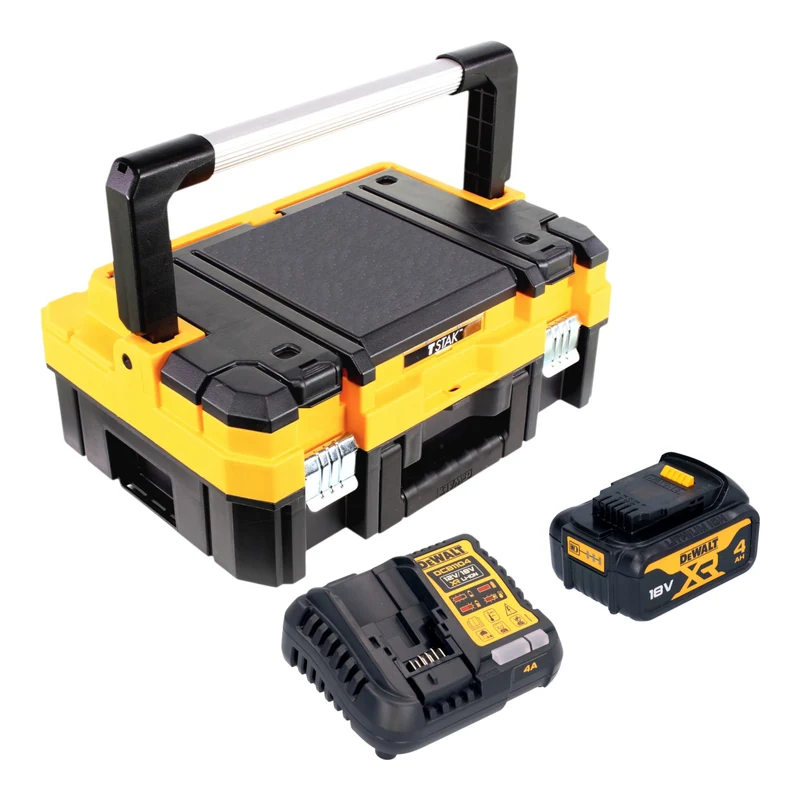 DeWalt DCB 1104 M1T Akku Starter Set 18 V mit 1x Akku 4,0 Ah + DCB 1104 Ladegerät + TSTAK