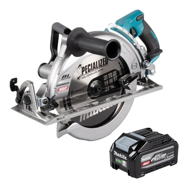 Makita RS 002 GU1 Akku Handkreissäge 40 V max. 260 mm Brushless + 1x Akku 4,0 Ah - ohne Ladegerät