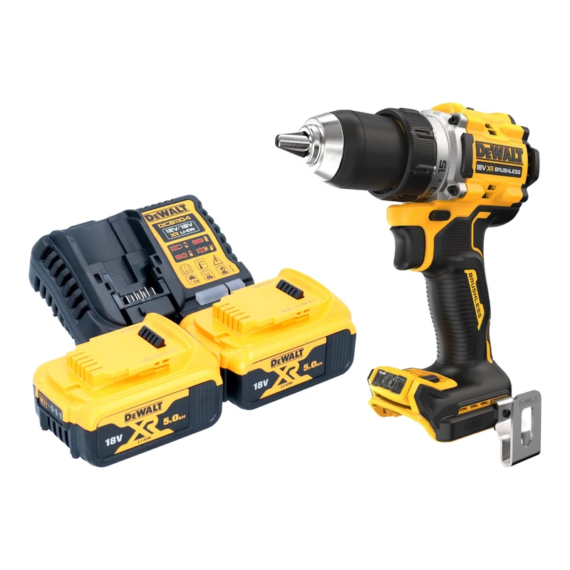DeWalt DCD 800 P2 Akku Bohrschrauber 18 V 90 Nm Brushless + 2x Akku 5,0 Ah + Ladegerät
