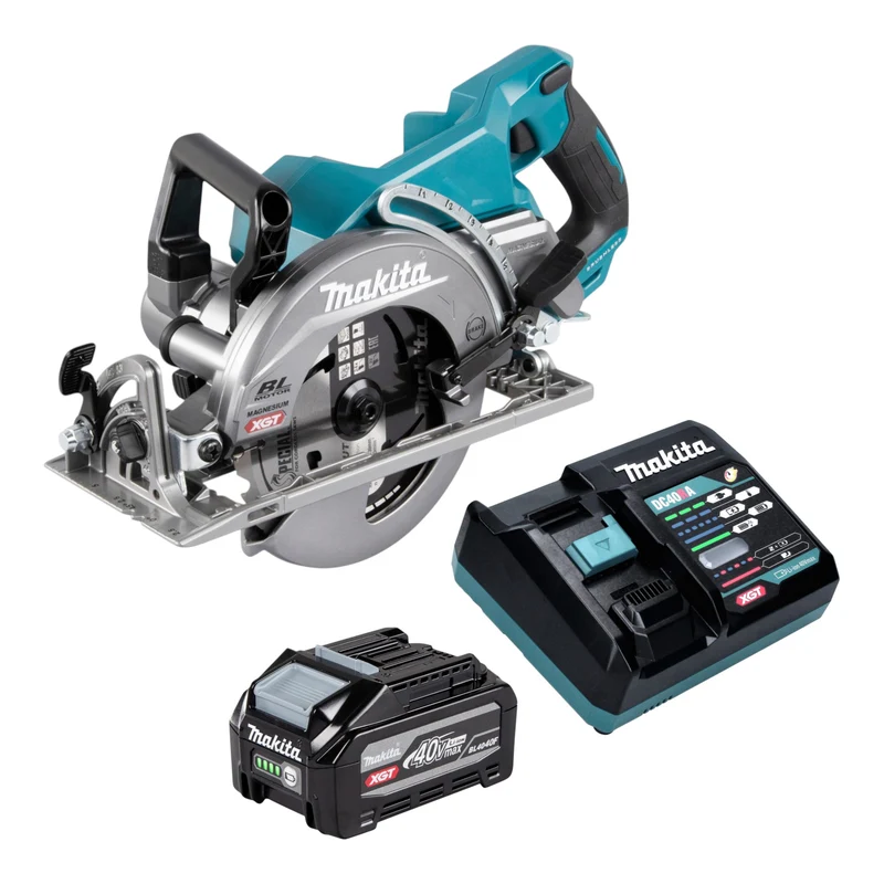 Makita RS 001 GU101 Akku Handkreissäge 40 V max. 185 mm Brushless + 1x Akku 4,0 Ah + Ladegerät