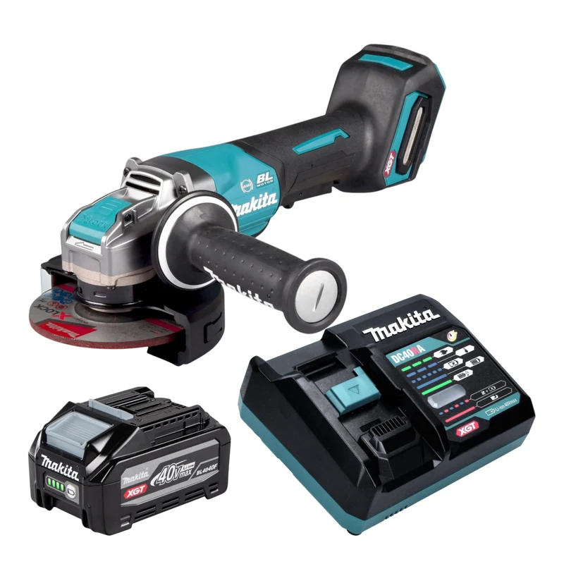 Makita GA 047 GU101 Akku Winkelschleifer 40 V max. 125 mm X-LOCK Brushless + 1x Akku 4,0 Ah + Ladegerät