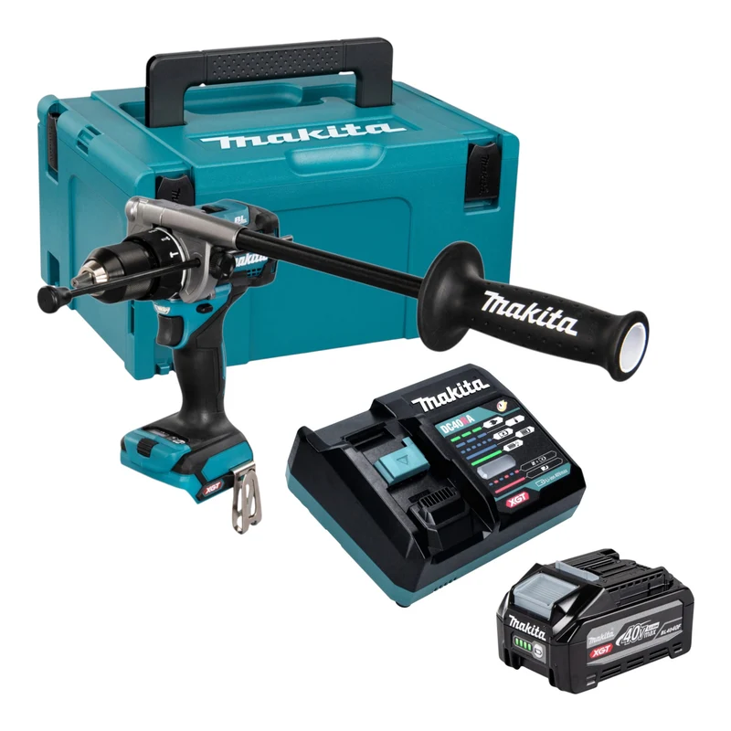 Makita HP 001 GU101 Akku Schlagbohrschrauber 40 V max. 140 Nm XGT Brushless + 1x Akku 4,0 Ah + Ladegerät + Makpac
