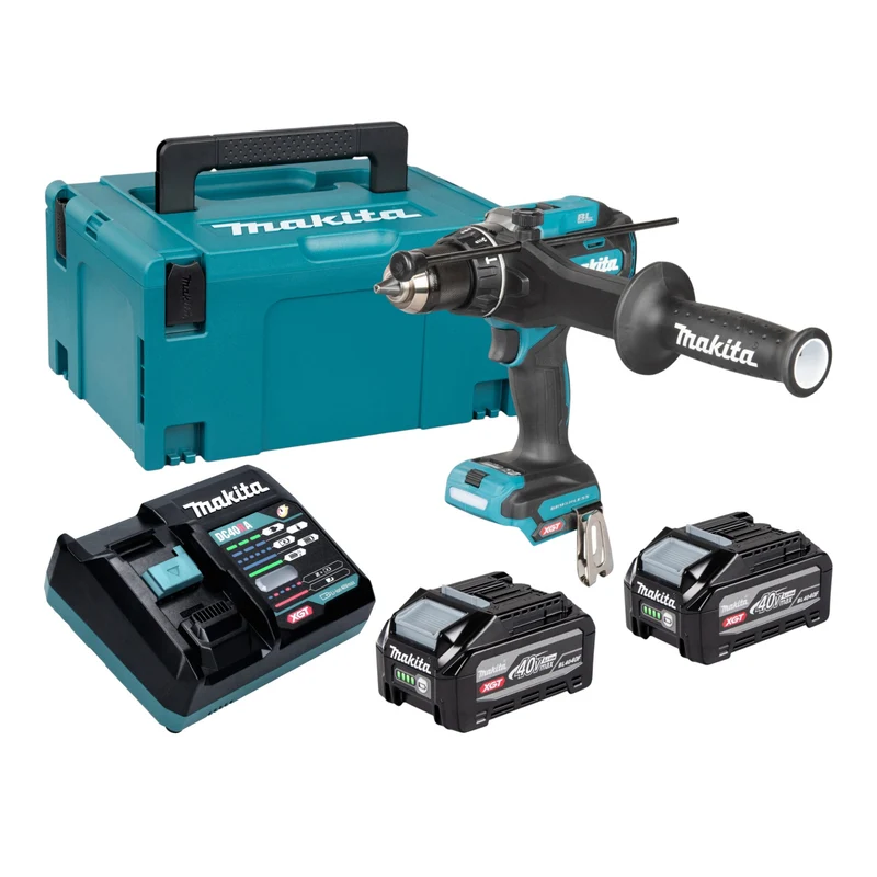 Makita HP 003 GU201 Akku Schlagbohrschrauber 40 V max. 180 Nm Brushless + 2x Akku 4,0 Ah + Ladegerät + Makpac