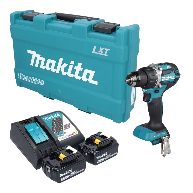 Makita DDF 484 RGK Akku Bohrschrauber 18 V 54 Nm Brushless + 2x Akku 6,0 Ah + Ladegerät + Koffer