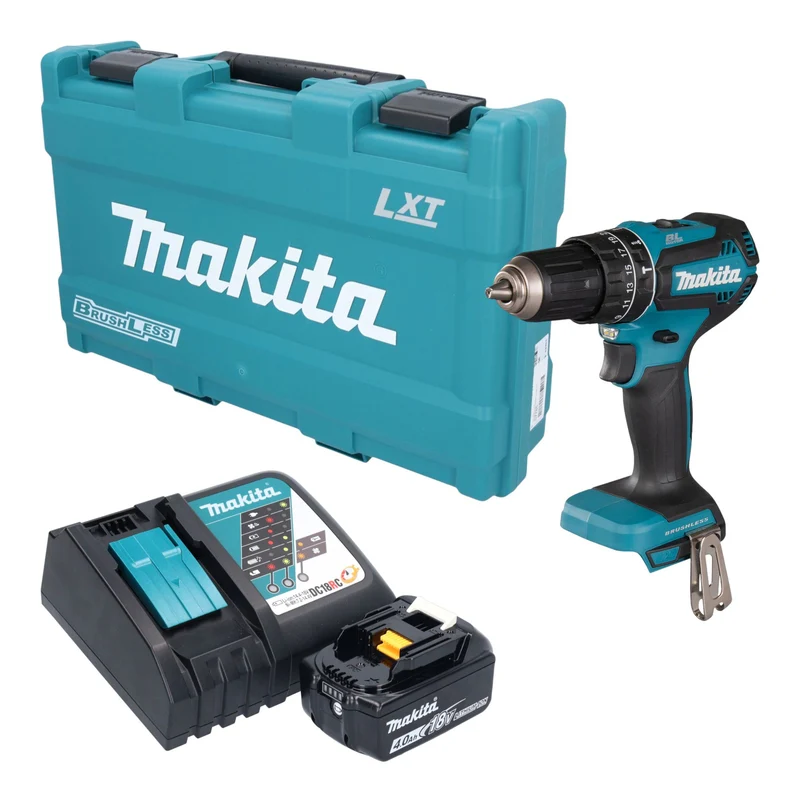 Makita DHP 485 RM1K Akku Schlagbohrschrauber 18 V 50 Nm Brushless + 1x Akku 4,0 Ah + Ladegerät + Koffer