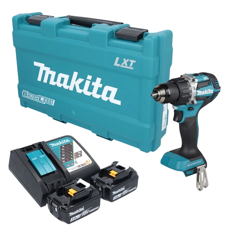 Makita DDF 484 RFK Akku Bohrschrauber 18 V 54 Nm Brushless + 2x Akku 3,0 Ah + Ladegerät + Koffer