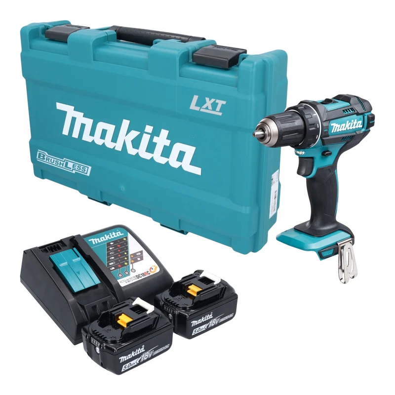 Makita DDF 482 RTK Akku Bohrschrauber 18 V 62 Nm + 2x Akku 5,0 Ah + Ladegerät + Koffer