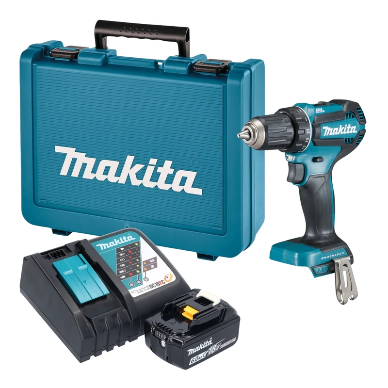 Makita DDF 485 RG1E Akku Bohrschrauber 18 V 50 Nm Brushless + 1x Akku 6,0 Ah + Ladegerät + Koffer