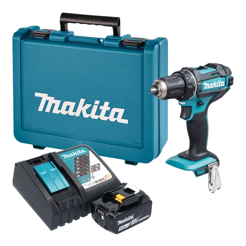 Makita DDF 482 RT1E Akku Bohrschrauber 18 V 62 Nm + 1x Akku 5,0 Ah + Ladegerät + Koffer