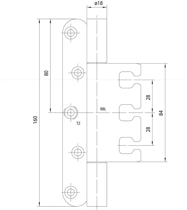 Simonswerk Objektband VARIANT VX 7939 ( 3000700118 ) Edelstahl matt gebürstet 160 kg gefälzte Türen