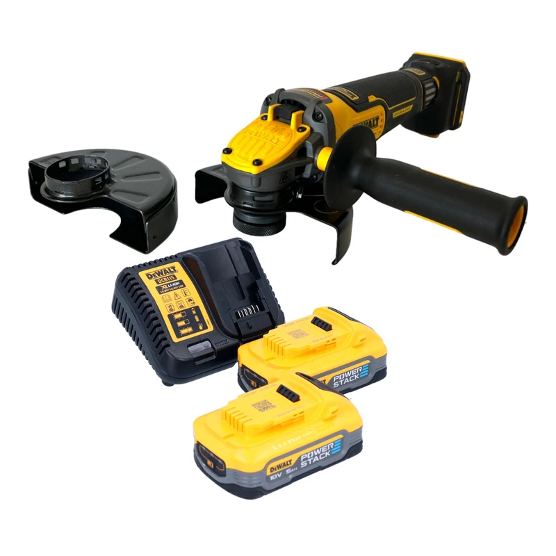 DeWalt DCG 416 VS H2 Akku Winkelschleifer 18 V 125 mm Brushless + 2x PowerStack Akku 5,0 Ah + Ladegerät