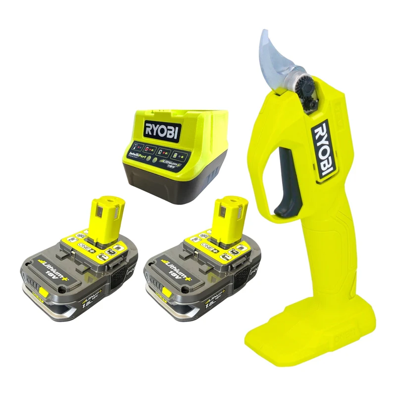 RYOBI RY18SCA-215 Akku Gartenschere 18 V 25 mm + 2x Akku 1,5 Ah + Ladegerät
