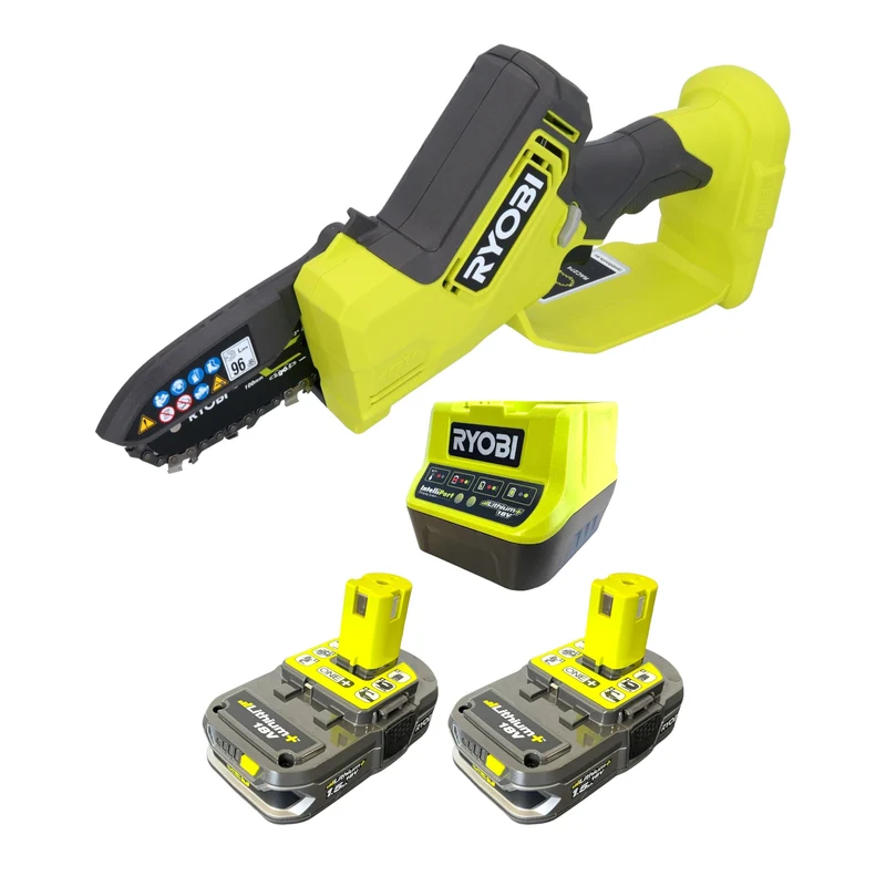 RYOBI RY18PSX10A-215 Akku Astsäge 18 V 10 cm Brushless + 2x Akku 1,5 Ah + Ladegerät