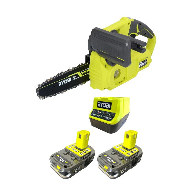 RYOBI RY18CS20A-215 18 V ONE+ Akku Kettensäge 20 cm Compact + 2x Akku 1,5 Ah + Ladegerät