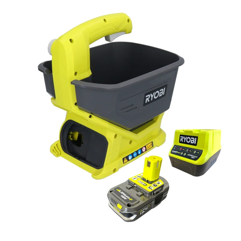 RYOBI OSS1800-115 18 V ONE+ Akku Universal Streugerät Streubreite 2,5 - 3,5 m + 1x Akku 1,5 Ah + Ladegerät
