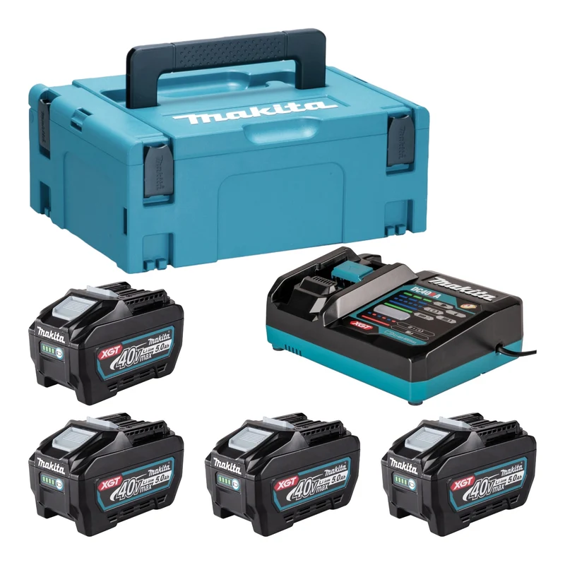 Makita Power Source Kit 4x BL 4050 F Akku 40 V max. 5,0 Ah XGT + DC 40 RA Ladegerät + Makpac