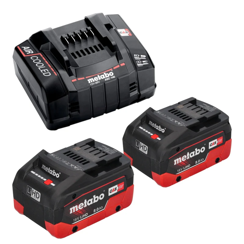 Metabo W 18 7-125 Akku Winkelschleifer 18 V 125 mm + 2x LiHD Akku 8,0 Ah + Ladegerät