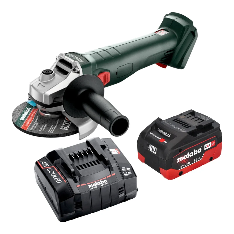 Metabo W 18 7-125 Akku Winkelschleifer 18 V 125 mm + 1x LiHD Akku 8,0 Ah + Ladegerät