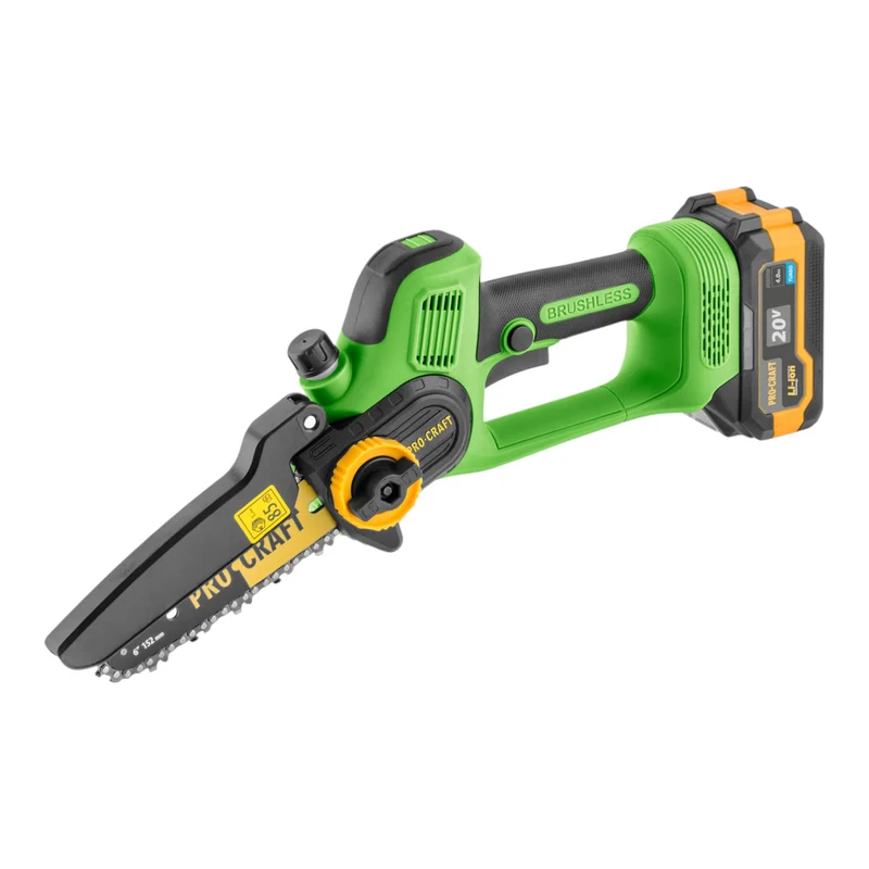 Procraft PA168SET Akku Gartengeräte Set 20 V PKA35Li Akku Mini Kettensäge + ES25Li Akku Astschere + 2x Akku 2,0 / 4,0 Ah + Ladegerät + Koffer