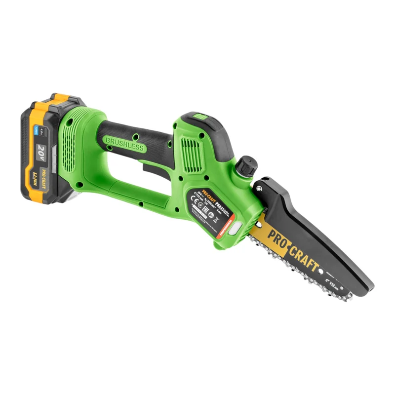 Procraft PA168SET Akku Gartengeräte Set 20 V PKA35Li Akku Mini Kettensäge + ES25Li Akku Astschere + 2x Akku 2,0 / 4,0 Ah + Ladegerät + Koffer
