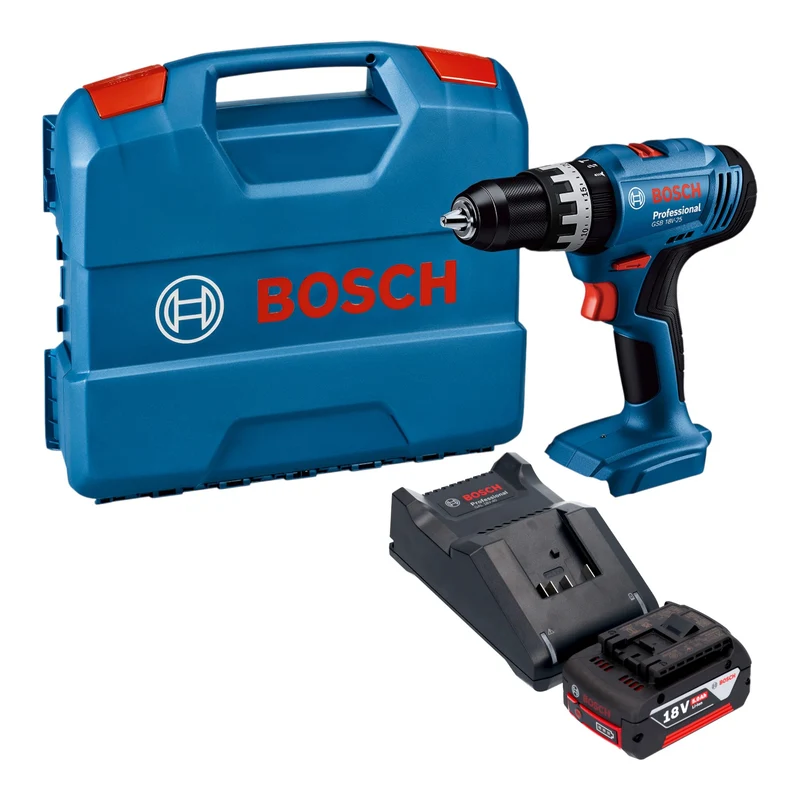 Bosch GSB 18V-25 Professional Akku Schlagbohrschrauber 18 V 56 Nm + 1x Akku 5,0 Ah + Ladegerät + L-Case
