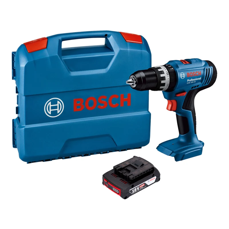 Bosch GSB 18V-25 Professional Akku Schlagbohrschrauber 18 V 56 Nm + 1x Akku 2,0 Ah + L-Case - ohne Ladegerät