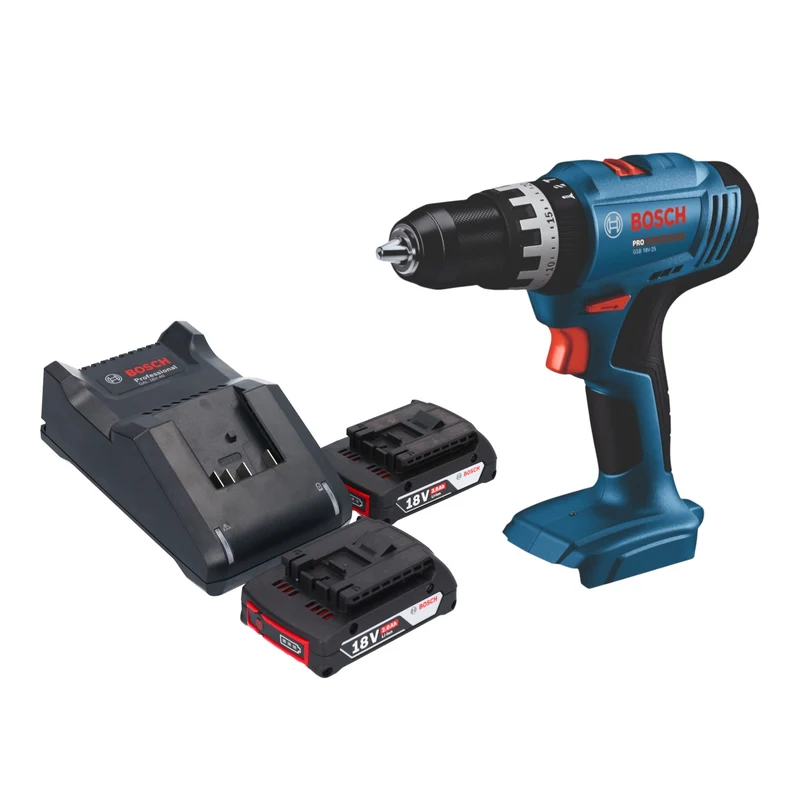 Bosch GSB 18V-25 Professional Akku Schlagbohrschrauber 18 V 56 Nm + 2x Akku 2,0 Ah + Ladegerät