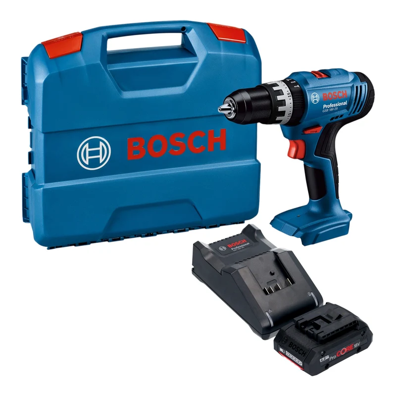 Bosch GSB 18V-25 Professional Akku Schlagbohrschrauber 18 V 56 Nm + 1x ProCORE Akku 4,0 Ah + Ladegerät + L-Case