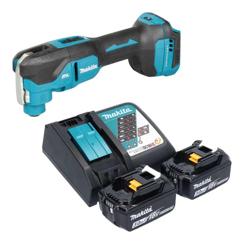 Makita DTM 53 RF Akku Multifunktionswerkzeug 18 V OIS / Starlock Brushless + 2x Akku 3,0 Ah + Ladegerät
