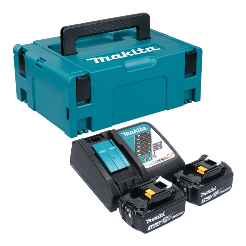 Makita Power Source Kit 18 V mit 2x BL 1830 B Akku 3,0 Ah + DC 18 RC Ladegerät + Makpac
