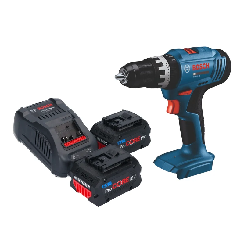 Bosch GSB 18V-25 Professional Akku Schlagbohrschrauber 18 V 56 Nm + 2x ProCORE Akku 5,5 Ah + Ladegerät