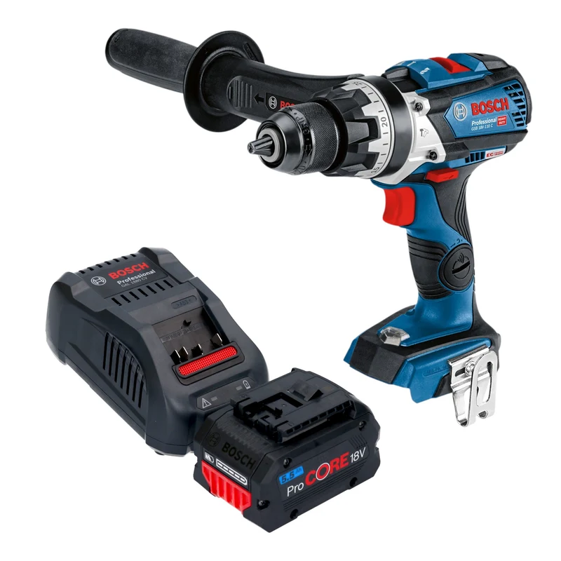Bosch GSB 18V-110 C Professional Akku Schlagbohrschrauber 18 V 110 Nm Brushless + 1x ProCORE Akku 5,5 Ah + Ladegerät