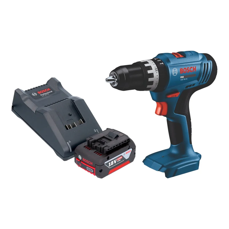 Bosch GSB 18V-25 Professional Akku Schlagbohrschrauber 18 V 56 Nm + 1x Akku 4,0 Ah + Ladegerät