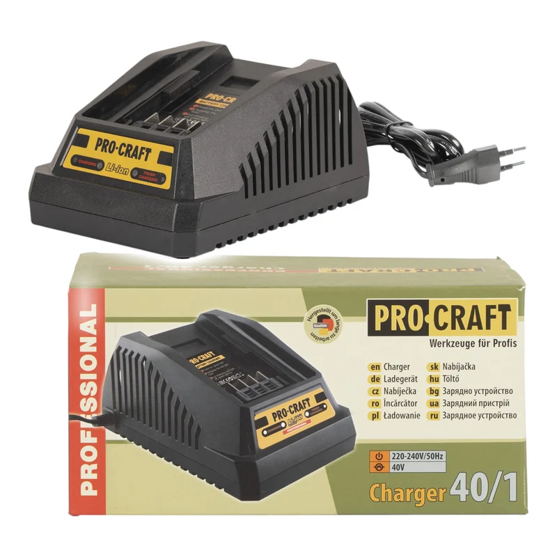 Procraft 40/1 Ladegerät 40 V für 40 Volt Li-Ionen Akkus