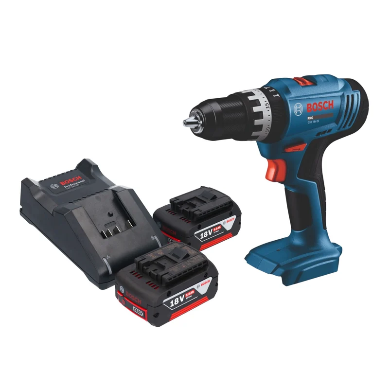 Bosch GSB 18V-25 Professional Akku Schlagbohrschrauber 18 V 56 Nm + 2x Akku 5,0 Ah + Ladegerät