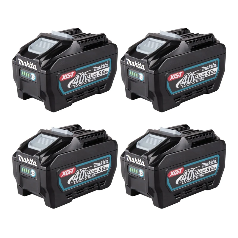 Makita 4x BL 4050 F Akku 40 V max. 5,0 Ah / 5000 mAh Li-Ion XGT ( 4x 191L47-8 ) IP64 mit Ladestandanzeige