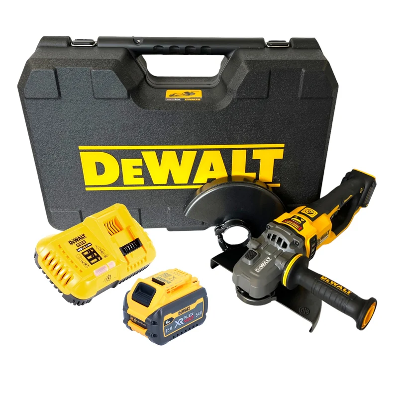 DeWalt DCG 460 T1K Akku Winkelschleifer 54 V FlexVolt 230 mm Brushless + 1x Akku 6,0 Ah + Ladegerät + Koffer