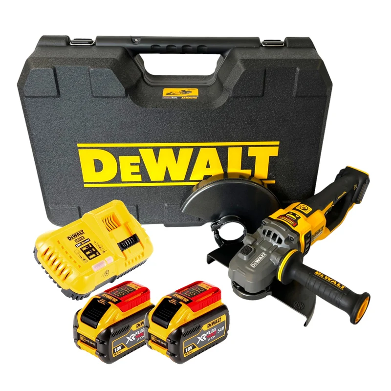 DeWalt DCG 460 X2K Akku Winkelschleifer 54 V FlexVolt 230 mm Brushless + 2x Akku 9,0 Ah + Ladegerät + Koffer