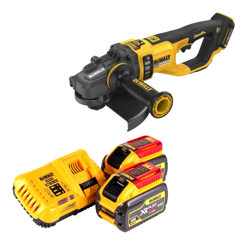 DeWalt DCG 460 X2 Akku Winkelschleifer 54 V 230 mm + 2x Akku 9,0 Ah + Ladegerät