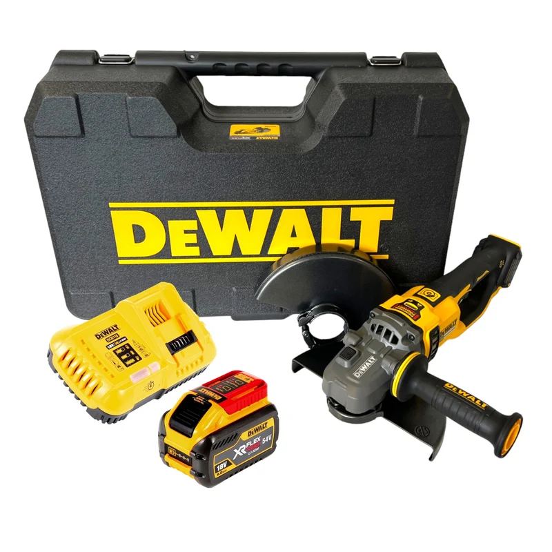 DeWalt DCG 460 X1K Akku Winkelschleifer 54 V FlexVolt 230 mm Brushless + 1x Akku 9,0 Ah + Ladegerät + Koffer